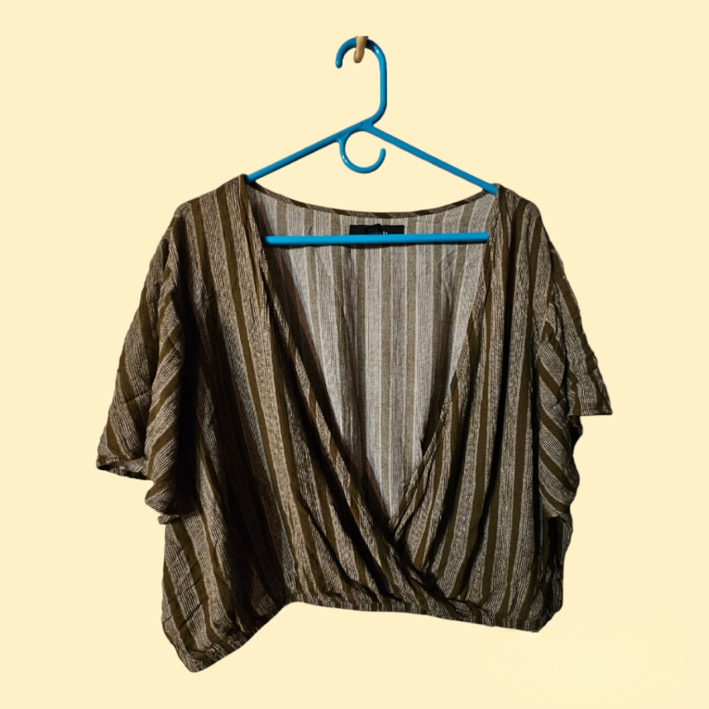 Forever 21+ Olive Wrap Crop Top